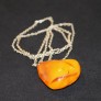 Vintage amber pendant on chain